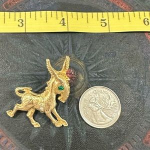 VINTAGE donkey gold tone pin *missing some rhinestones*